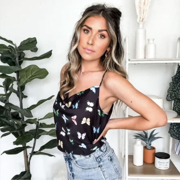 Butterfly Print Tank Tops